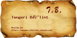 Tengeri Bálint névjegykártya